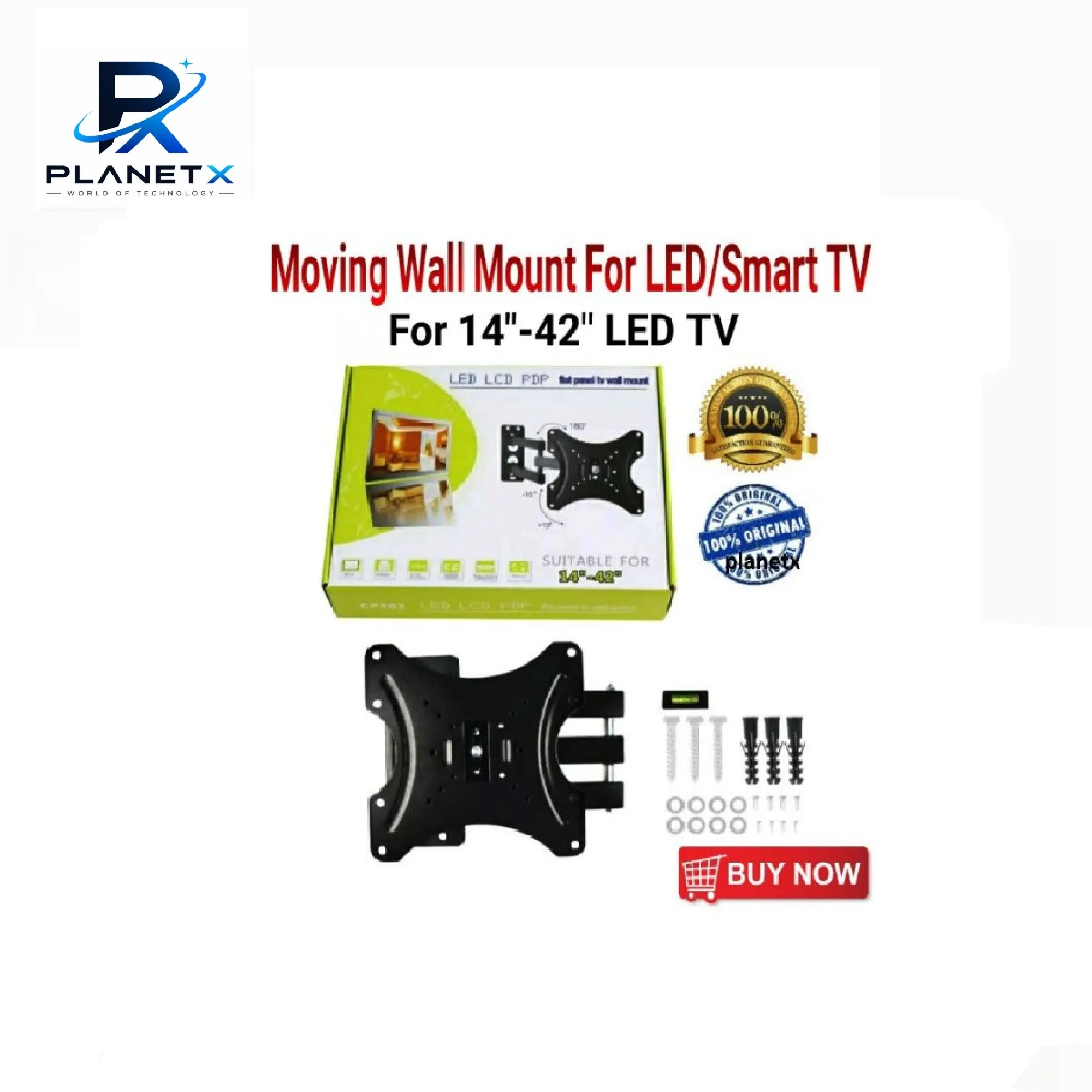 LED TV MOVING WALL MOUNT FOR 14" To 42" LED/SMART TV & MONITOR