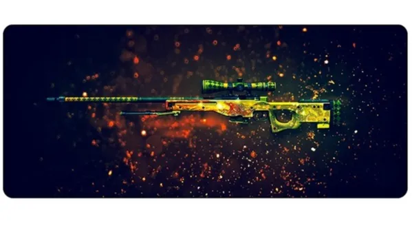 SIXZO Extended Gaming Mouse Pad – Fire Dragon Rifle Design, XL Size (700mm x 300mm x 2mm) hover