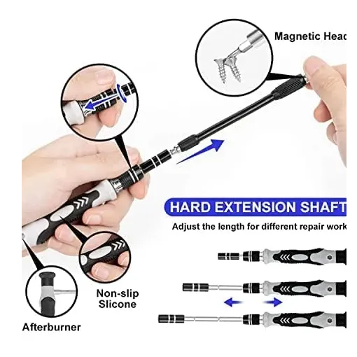  Screwdriver Set 45 In 1 Multi-function Magnetic Repair Computer Tool Kit For iPhone, ipad, PC, Laptops, Smartphone, Watches and Home Use (Grey) (45 in 1 Screwdriver Set) hover