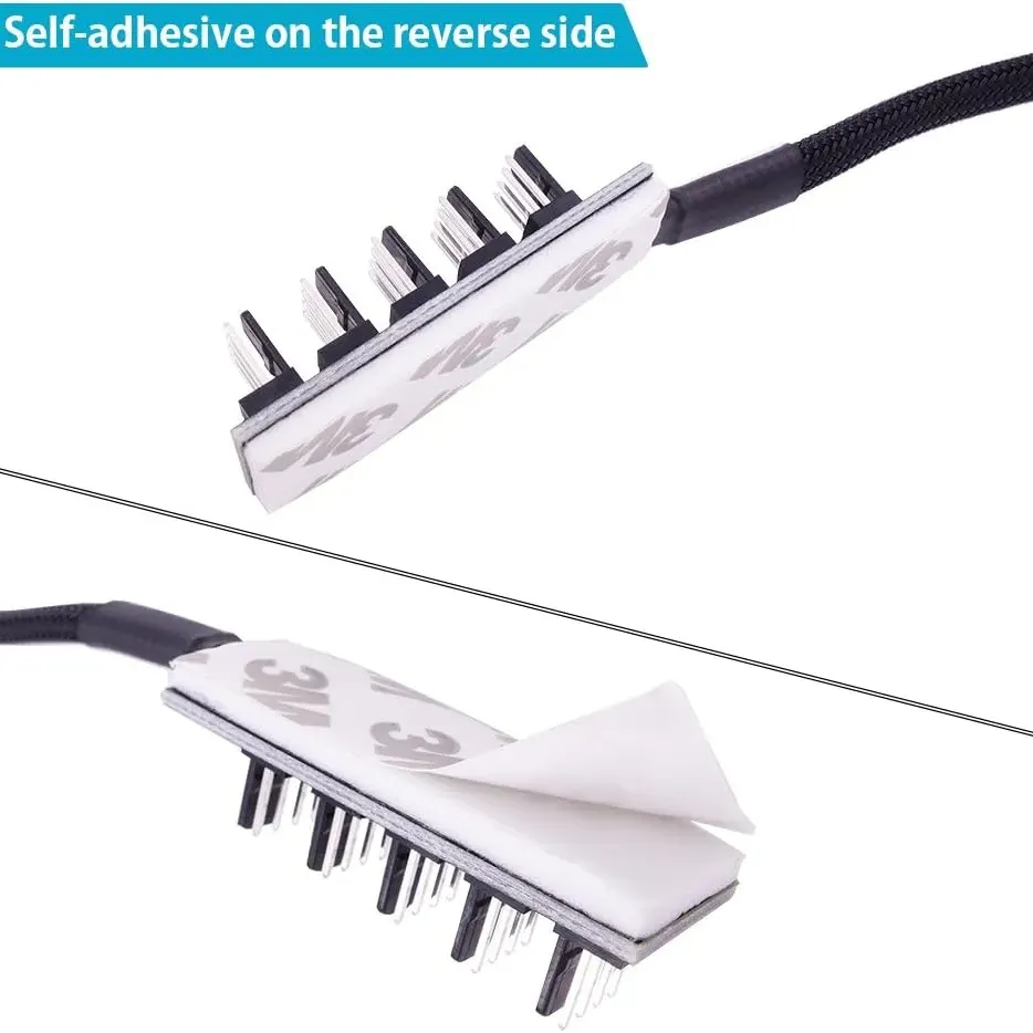 Fan Hub Splitter Extension Cable, 1 to 5 Way Power Supply Cable PWM PC Motherboard Case Fan Power Adapter Extension Cord Hub for Desktop Computer Case 4-Pin hover