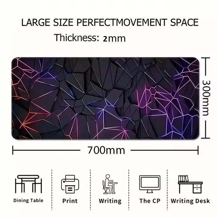 Patchwork Pattern Eco-friendly Gaming Mouse Pad Natural Non-Slip Rubber Base Waterproof Office Home