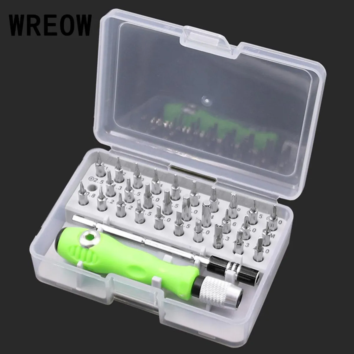 mini 32 in 1 Multi-Purpose Screwdriver Kit - Green and Silver
