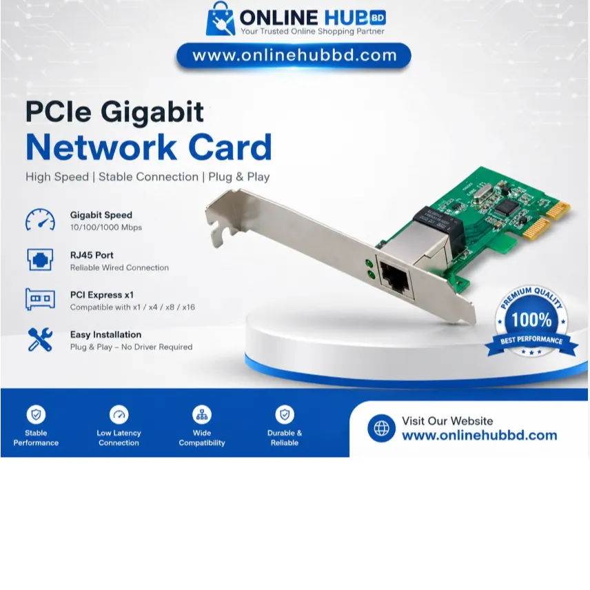 PCIe Gigabit Ethernet Network Card 10/100/1000Mbps RJ45 LAN Adapter